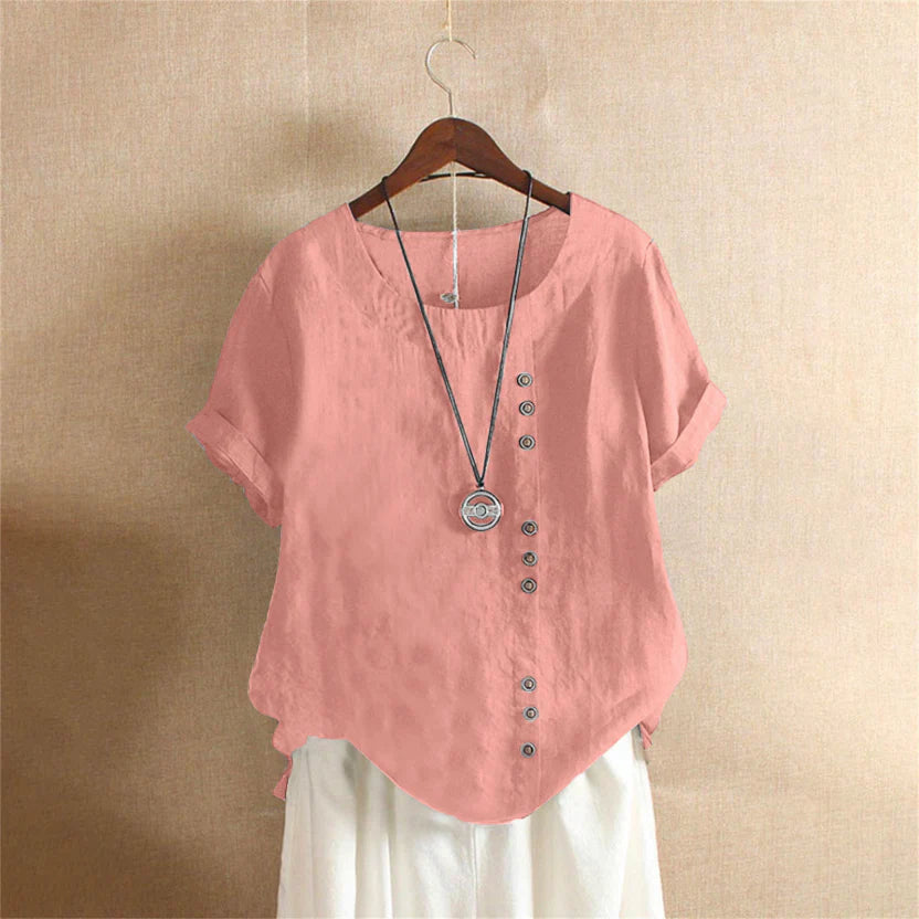 Olivia | Effortless Button Detail Summer Blouse
