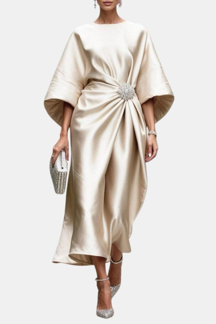Naomi - Elegant Wide Sleeve Satin Dress