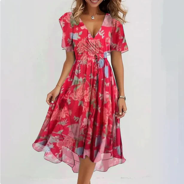 Lydia | V-Neck Short-Sleeve Summer Dress