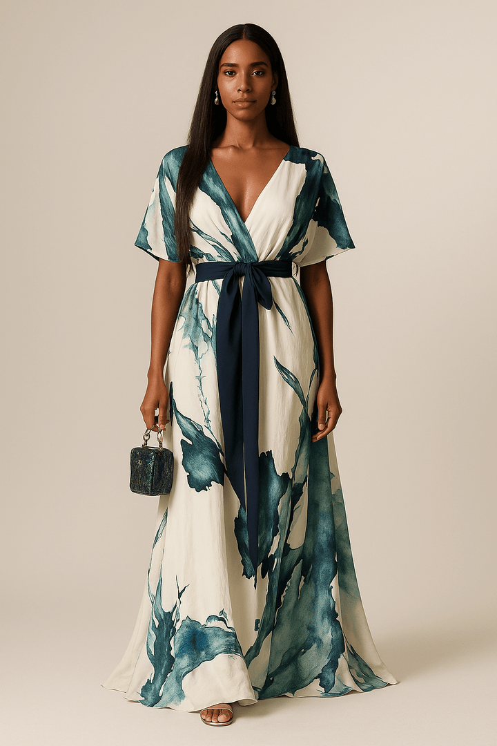 Marissa | Watercolor Print Long Dress