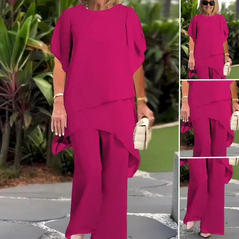 Everly | Draped Wide-Leg Trouser Set