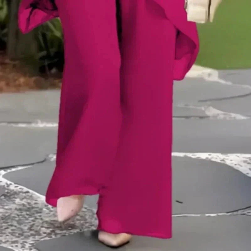 Everly | Draped Wide-Leg Trouser Set